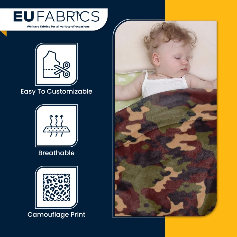 Camouflage print Fleece Fabric Camo