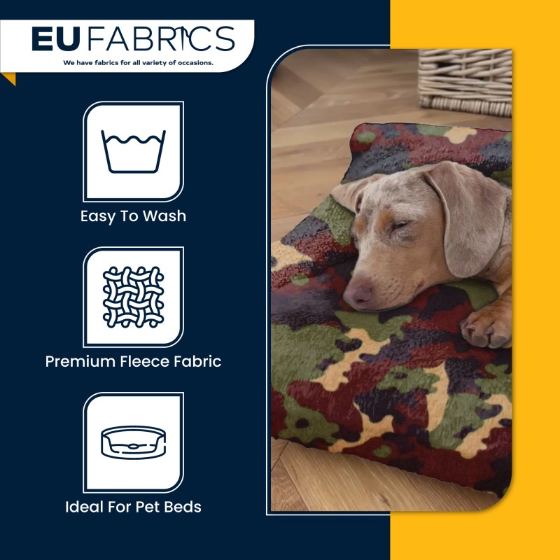 Camouflage print Fleece Fabric Camo