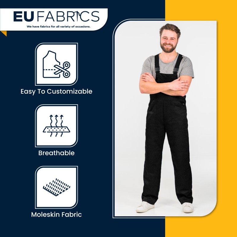 Moleskin Fabric Black 3
