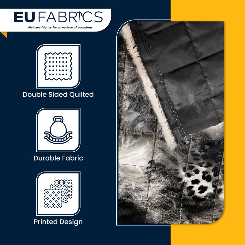 Waterproof Quilted Fur Black Backing 5