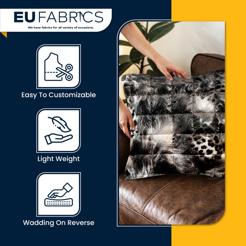 Waterproof Quilted Fur Black Backing 5