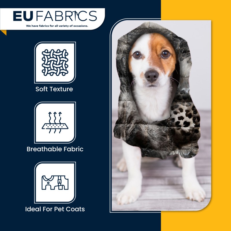 Waterproof Quilted Fur Black Backing 5