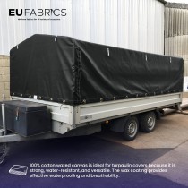 140z Waterproof 100% Cotton Canvas Tarpaulin Covers Black4