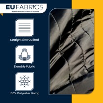 Black Straight Line Quilted Fabric Lining