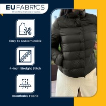 Black Straight Line Quilted Fabric Lining
