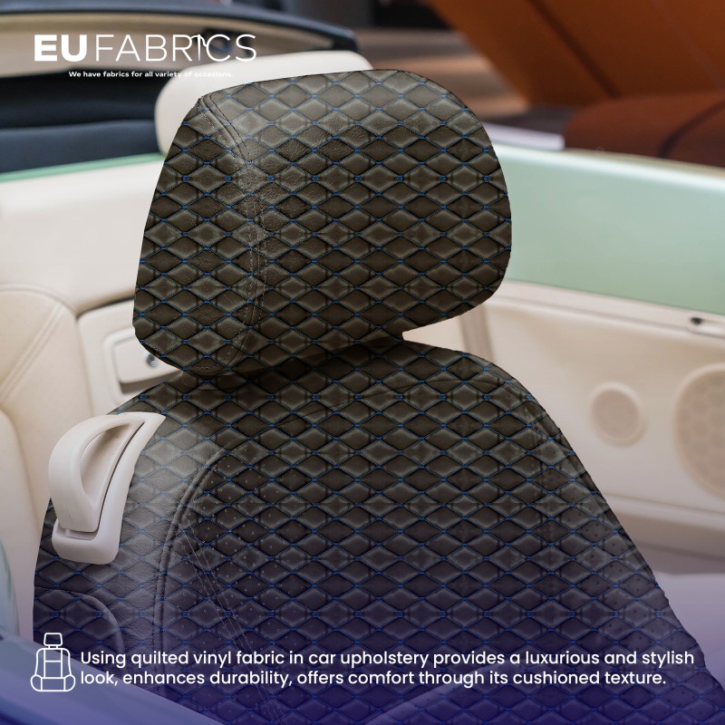 Quilted Leatherette  Black and Grey 1