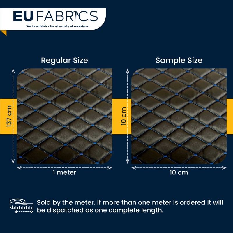 Quilted Leatherette  Black and Grey 1