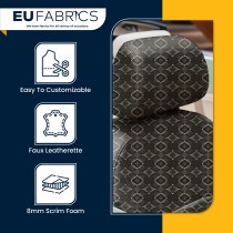 Quilted Leatherette  Brown with Brown Stitching1