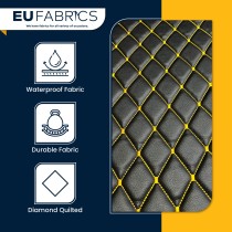 Quilted Leatherette  Brown with Brown Stitching1