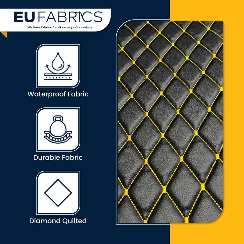 Quilted Leatherette  Black and Grey 1