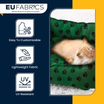 Canvas Waterproof Fabric 300 Denier Paw Prints Green