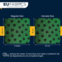 Canvas Waterproof Fabric 300 Denier Paw Prints Green