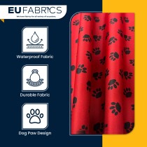 Canvas Waterproof Fabric 300 Denier Paw Prints Green