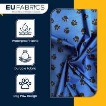 Canvas Waterproof Fabric 300 Denier Paw Prints Green