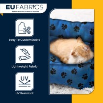 Canvas Waterproof Fabric 300 Denier Paw Prints Green