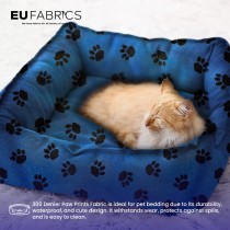 Canvas Waterproof Fabric 300 Denier Paw Prints Green