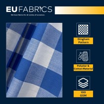 Gingham – 1 inch Checks Baby Blue