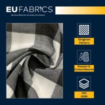 Gingham – 1 inch Checks Baby Blue