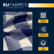 Gingham – 1 inch Checks Baby Blue