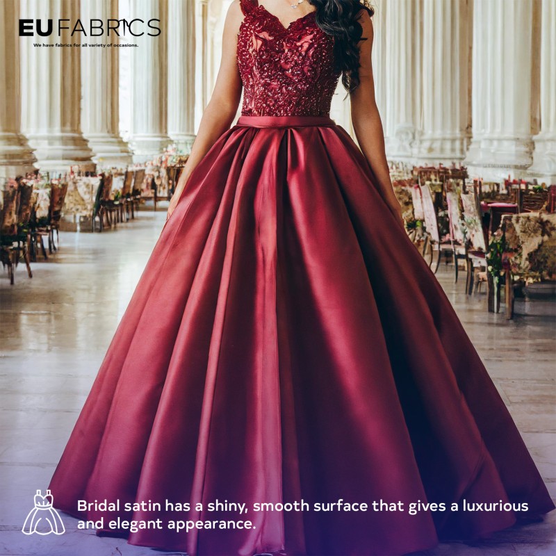 Duchess Satin Fabric Bridal Purple