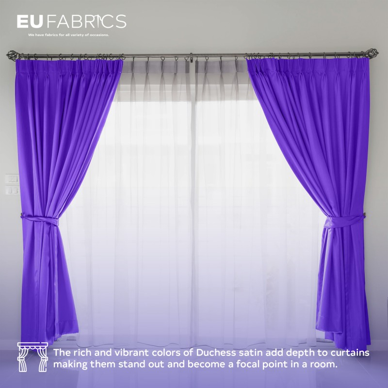 Duchess Satin Fabric Bridal Purple