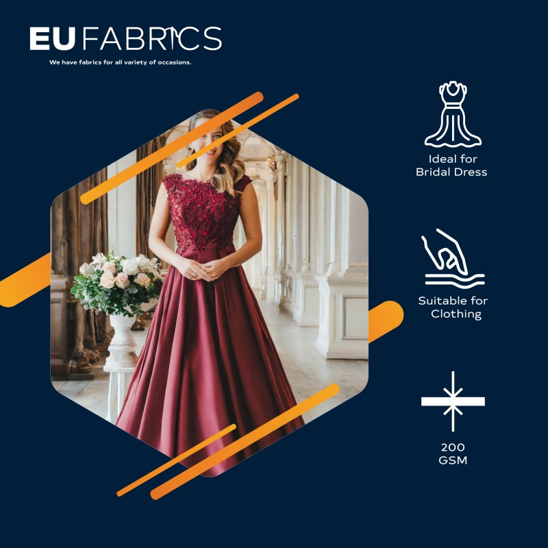Duchess Satin Fabric Bridal Purple