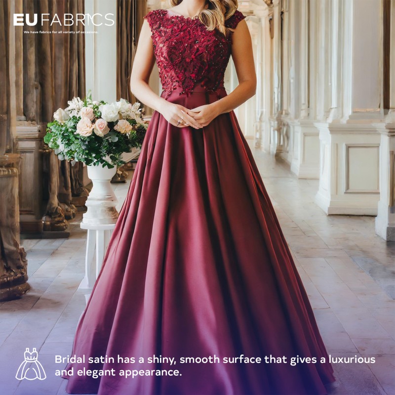 Duchess Satin Fabric Bridal Purple