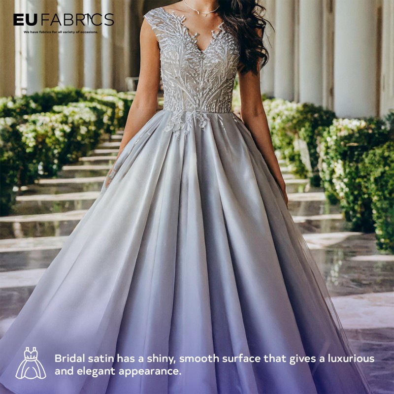 Duchess Satin Fabric Bridal Purple