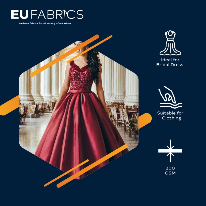 Duchess Satin Fabric Bridal Purple