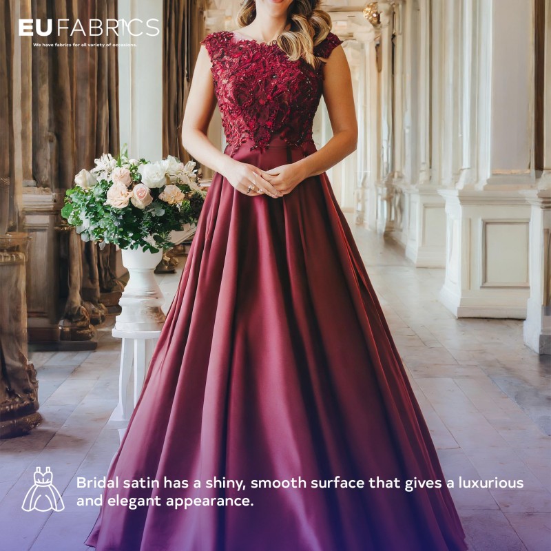 Duchess Satin Fabric Bridal Purple