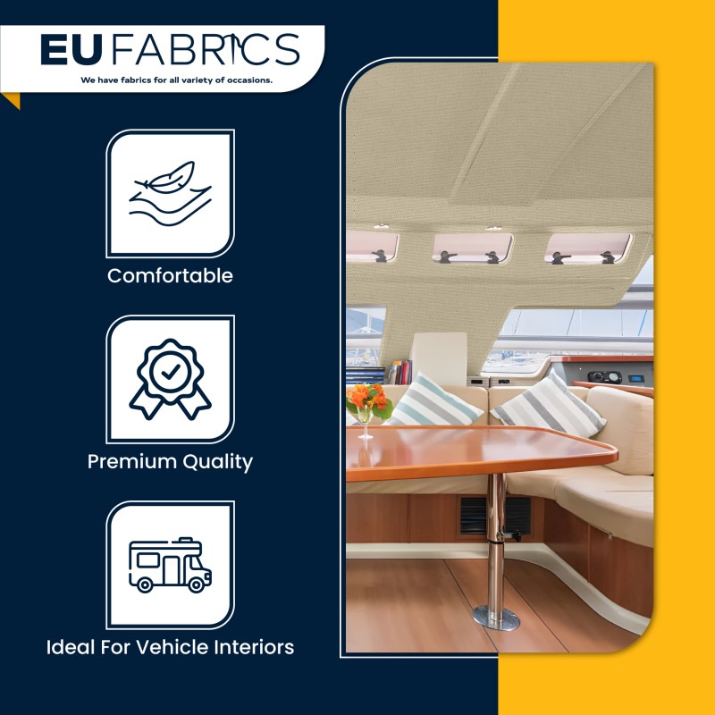 Car Headliner Fabric 2MM Foam Backed Ivory