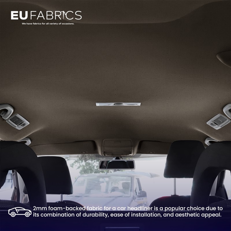 Car Headliner Fabric 2MM Foam Backed Ivory