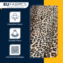 Animal Prints Polycotton Fabric Leopard 1