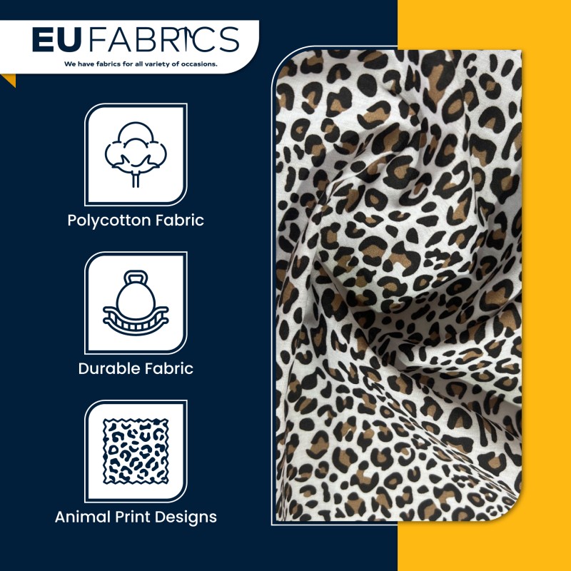 Animal Prints Polycotton Fabric Leopard 1