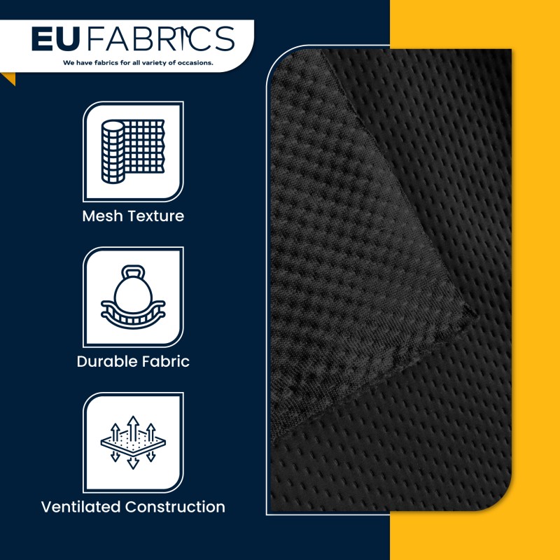 2MM Airtex Spacer Mesh Fabric Neoprene Replacement Black1