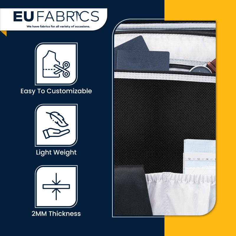 2MM Airtex Spacer Mesh Fabric Neoprene Replacement Black1