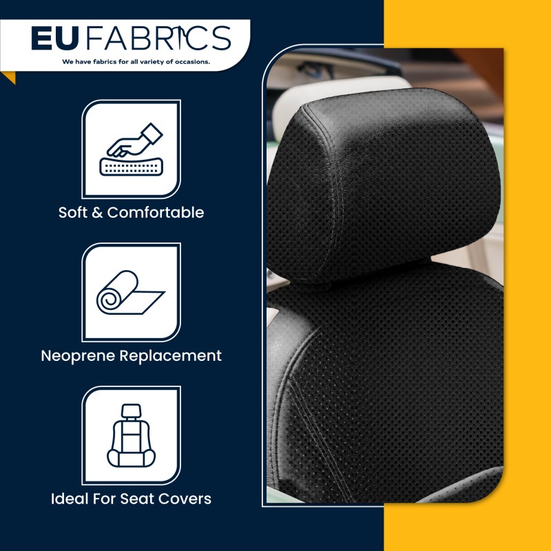 2MM Airtex Spacer Mesh Fabric Neoprene Replacement Black1