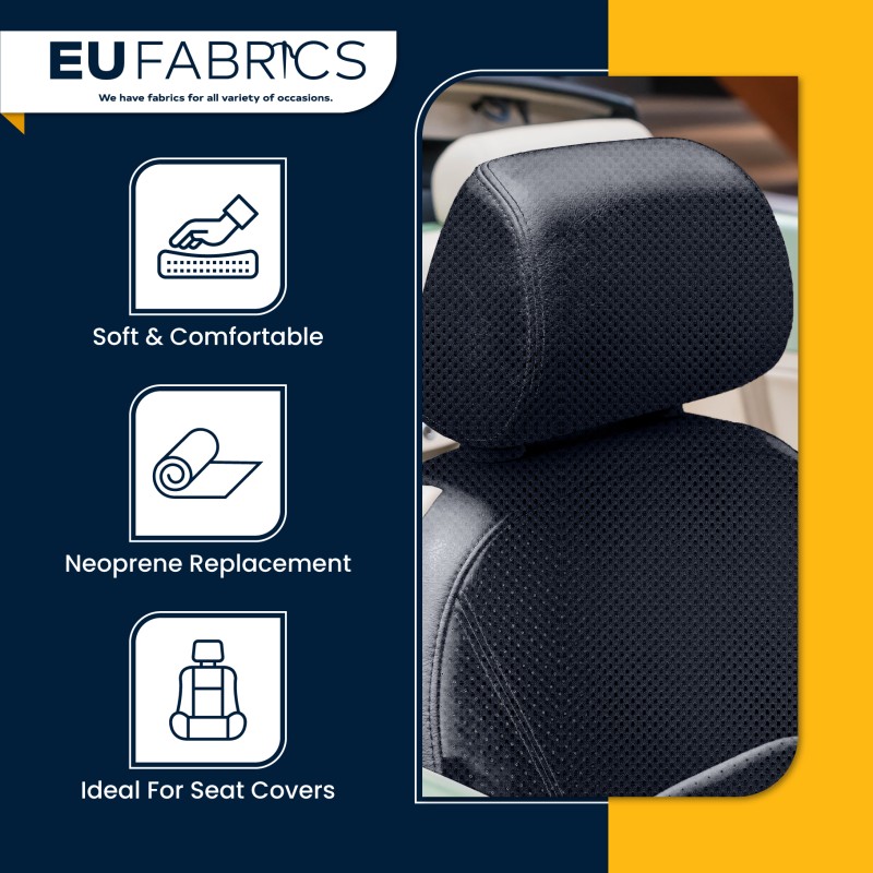 2MM Airtex Spacer Mesh Fabric Neoprene Replacement Black1