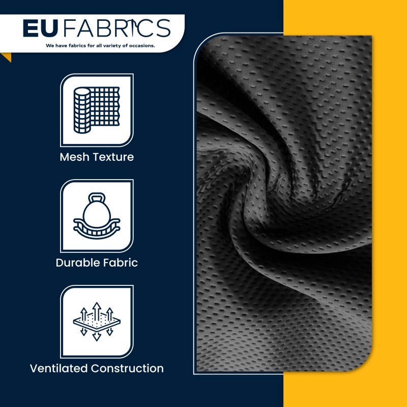 2MM Airtex Spacer Mesh Fabric Neoprene Replacement Black1
