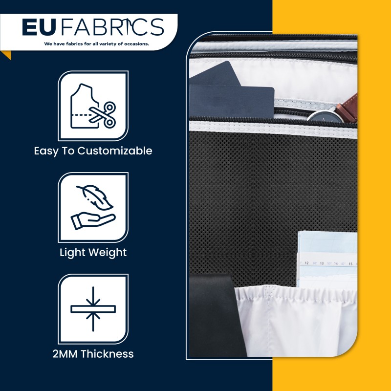 2MM Airtex Spacer Mesh Fabric Neoprene Replacement Black1
