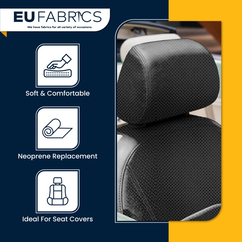 2MM Airtex Spacer Mesh Fabric Neoprene Replacement Black1