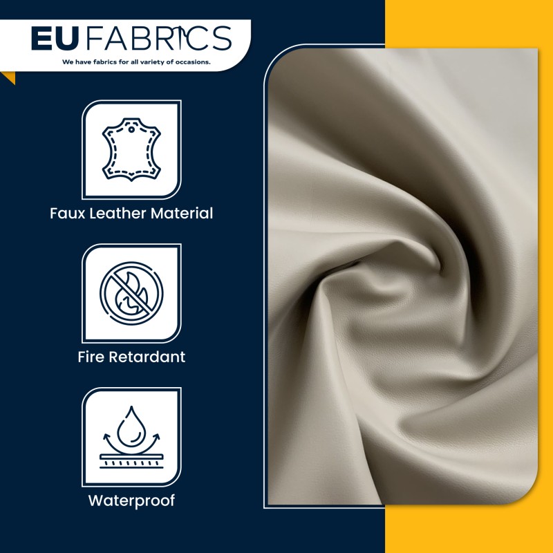 Marine Vinyl Leatherette Fabric Beige 1