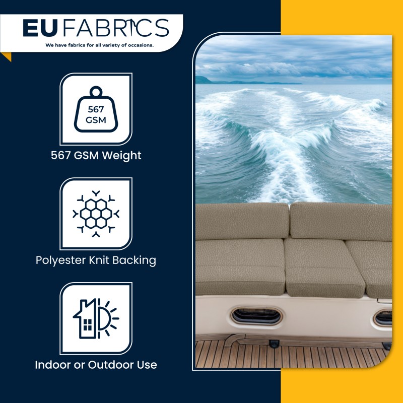 Marine Vinyl Leatherette Fabric Beige 1