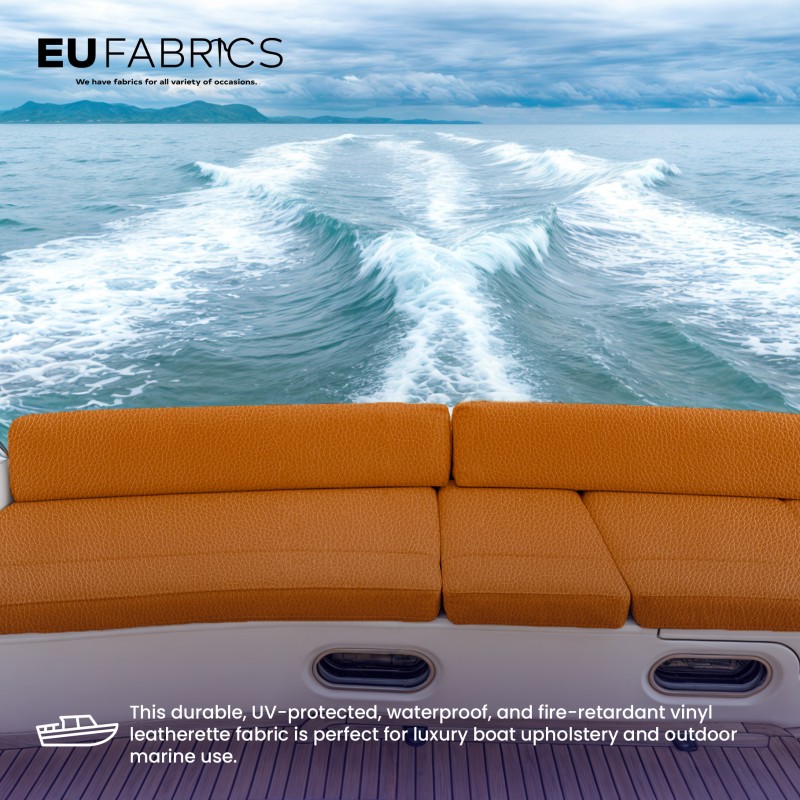 Marine Vinyl Leatherette Fabric Beige 1