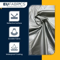 2oz Waterproof Reflective Fabric – Green Backing, 150cm Wide