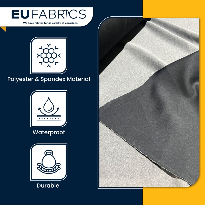 2mm Scuba Fabric Grey/Black 2