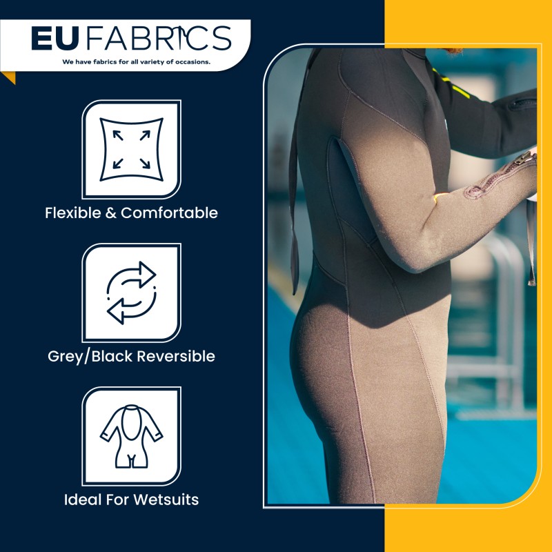 2mm Scuba Fabric Grey/Black 2