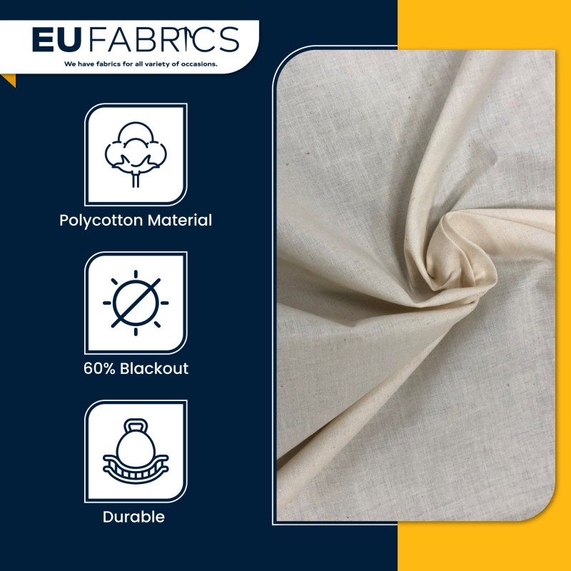 Fire Retardant Polycotton Fabric Black