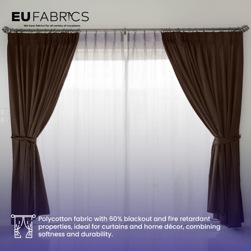 Fire Retardant Polycotton Fabric Black