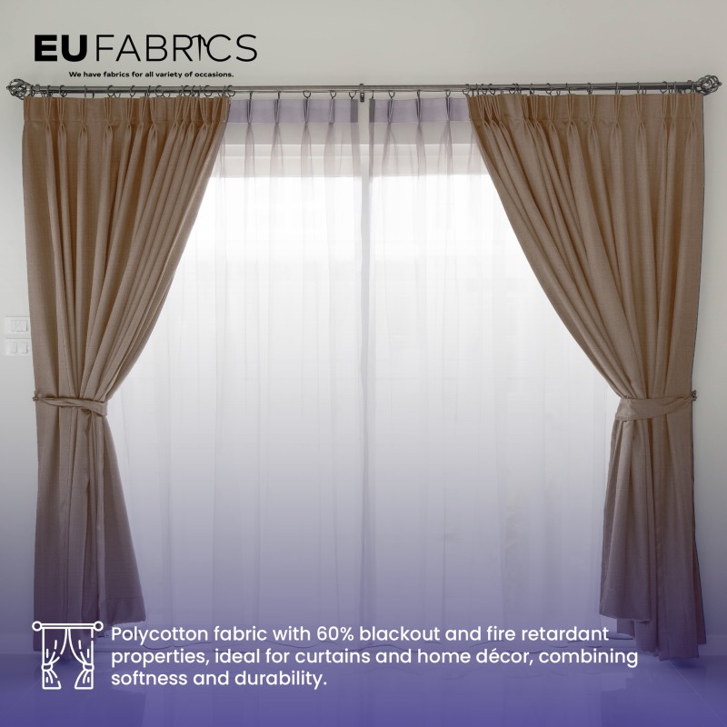 Fire Retardant Polycotton Fabric Black